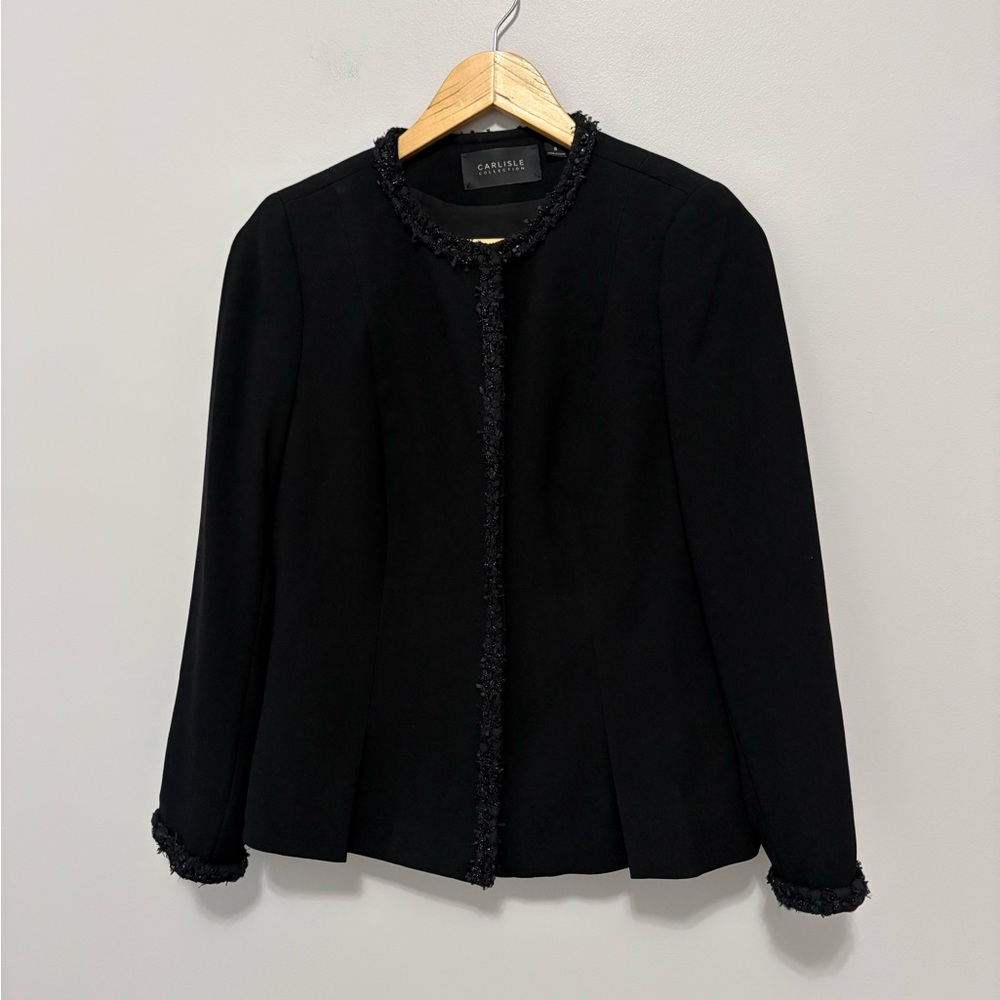 Carlisle Collection Beaded Black Blazer Jacket